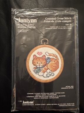 Janlynn Playful Kitty Counted Cross Stitch Kit - Orange